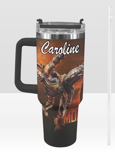 Mortal Kombat 40 oz Tumbler: Scorpion vs Sub-Zero Personalized Stanley-Inspired Stainless Steel Cup