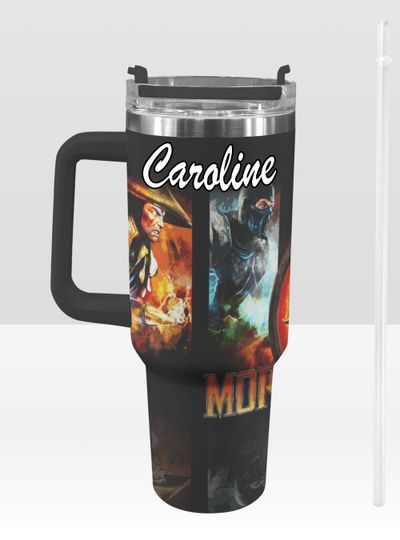 Mortal Kombat 40 oz Tumbler: Scorpion vs Sub-Zero Personalized Stanley-Inspired Stainless Steel Cup