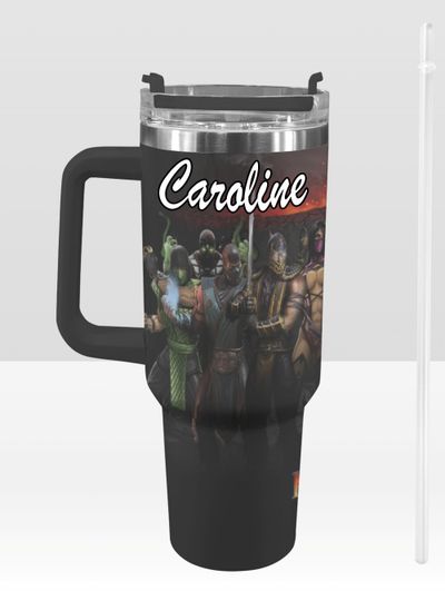 Mortal Kombat 40 oz Tumbler: Scorpion vs Sub-Zero Personalized Stanley-Inspired Stainless Steel Cup