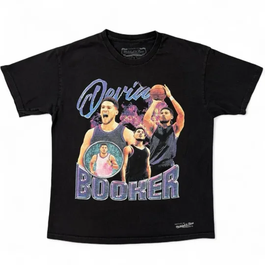 Mitchell & Ness Devin Booker T-Shirt Mens Large Black Phoenix Suns NBA Clothing