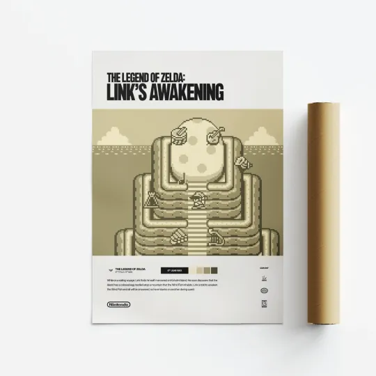 Discover The Legend of Zelda Link's Awakening 1993 Video Game Art Poster