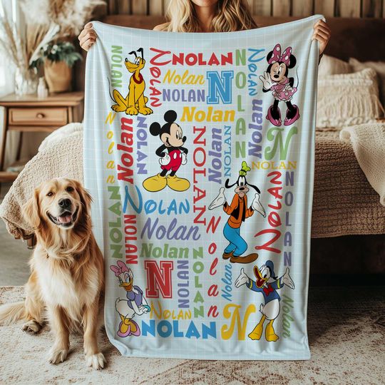 Discover Disney Minnie Goofy Pluto Blanket, Mickey And Friends Blanket, Custom Mickey Minnie Blanket, Wdw Disneyland Magic Cast Blanket, THA313