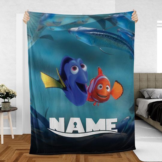 Custom Finding Nemo Blanket, Pixar Nemo Dory Fish Blanket, Blue Tang Fish Blanket, Disney Ocean Adventure Blanket Gift For Kids, NVA795