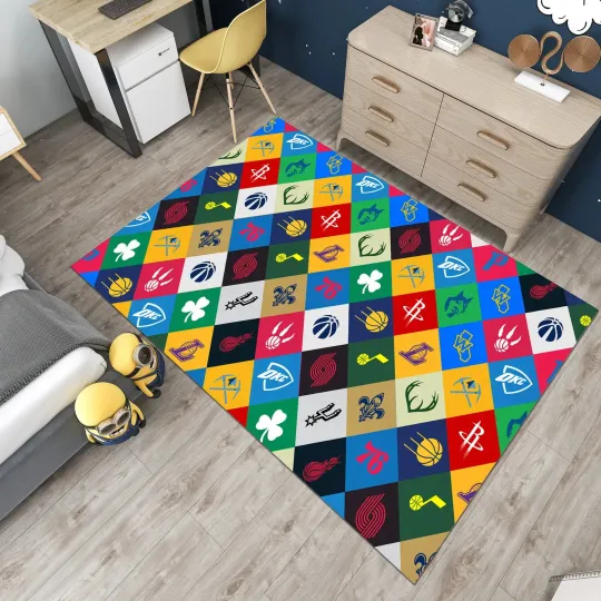 Discover Basketball Rug, NBA Team Rug, Kids' Room Rug, Sports Rug