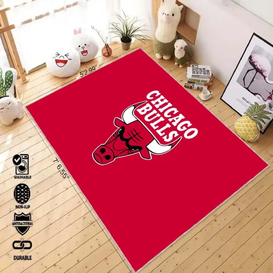 Discover Chicago Basket Logo Rug, Basketball Rug, American Sports Rug, Gift Rug