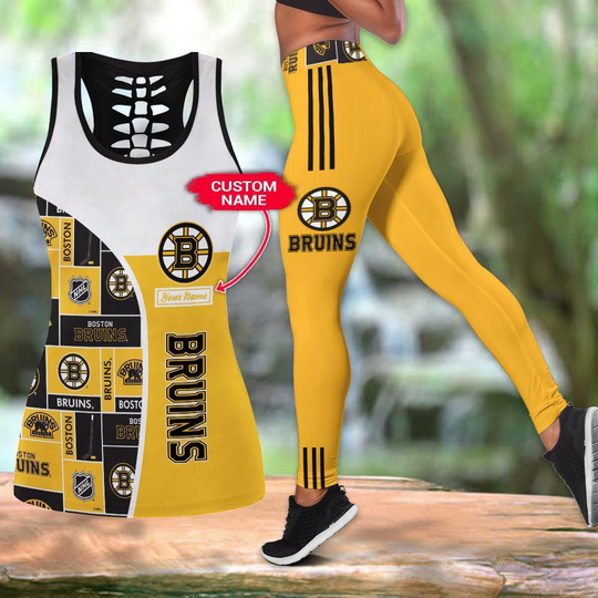 Discover Personalized Boston bruins Hollow Tank Top And Leggings Set For Fans