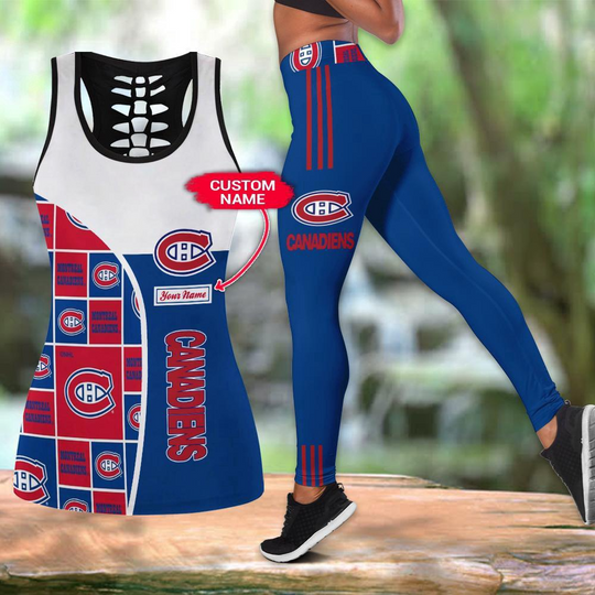 Discover Personalized Montreal Canadiens Hollow Tank Top And Leggings Set For Fans