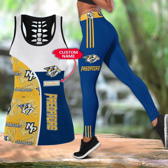 Discover Personalized Nashville Predators Hollow Tank Top And Leggings Set For Fans