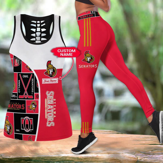 Personalized Ottawa Senators Hollow Tank Top And Leggings Set For Fans