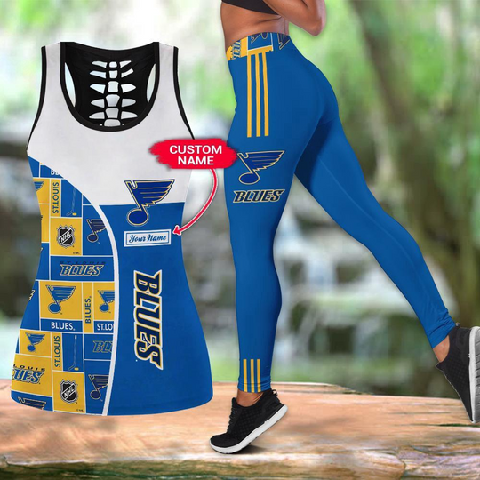 Personalized St. Louis Blues Hollow Tank Top And Leggings Set For Fans