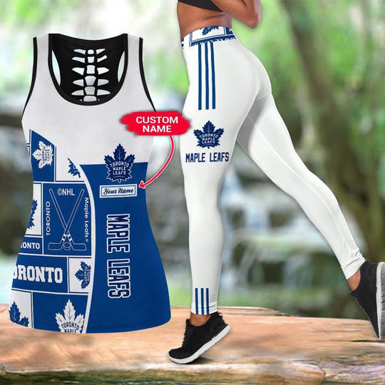 Discover Personalized Toronto Maple Leafs Hollow Tank Top And Leggings Set For Fans