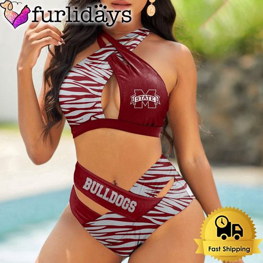 Discover Mississippi State Bulldogs Zebra Women Bikini Set Sport