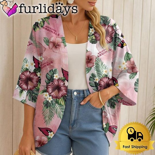 Arizonna Cardinals Hawaii State Flower Beach Kimono Women