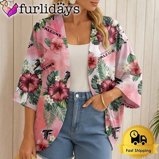 Atlanta Falcons Hawaii State Flower Beach Kimono Women