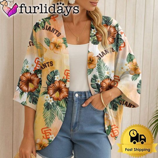 San Francisco Giants Hawaii State Flower Beach Kimono Women
