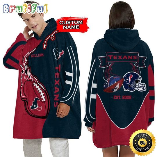 Personalized football Houston Texans Blanket Hoodie Unisex Hoodie For Football Fans