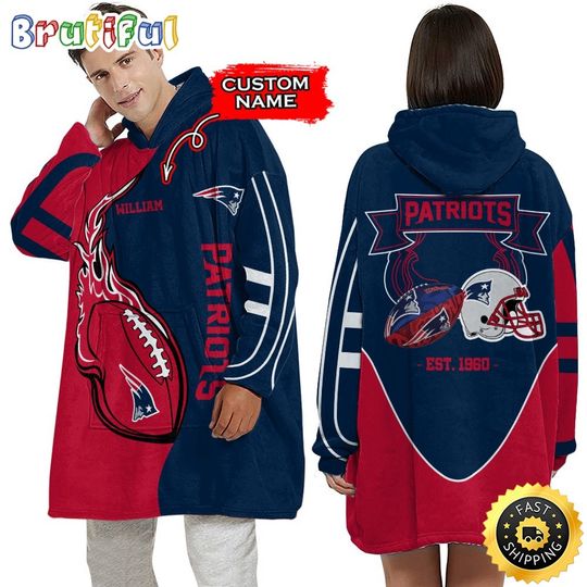 Personalized football New England Patriots Blanket Hoodie Unisex Hoodie For Football Fans