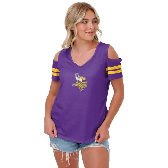 Minnesota Vikings football Womens Shoulder T-Shirt