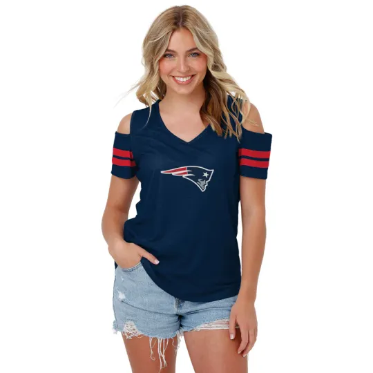 New England Patriots football Womens Shoulder T-Shirt