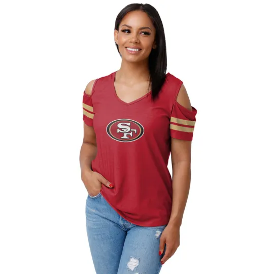 San Francisco 49ers football Womens Shoulder T-Shirt