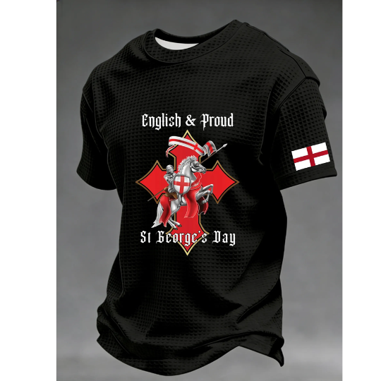 English and Proud Men's St George's Day Waffle T-shirt