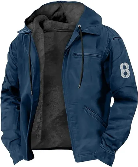 Fleece Jacket Casual Hooded Winter Warm Coat with Pockets