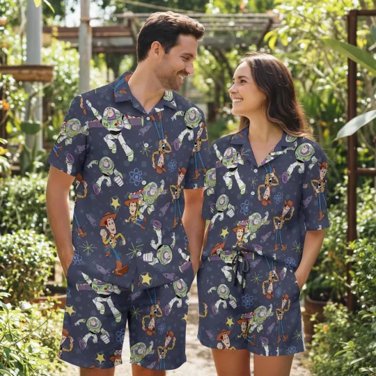 Discover Space Toy Adventure Hawaiian Shirt Couples Matching Set