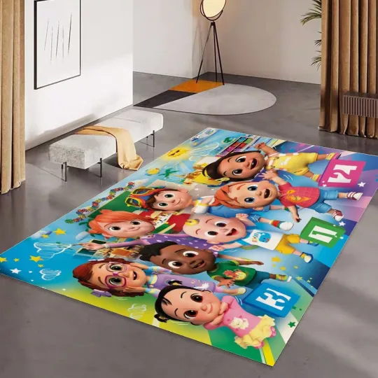 Discover CoComelon Characters Print Foldable Rectangular Floor Mat Rugs Anti-Skid Carpet