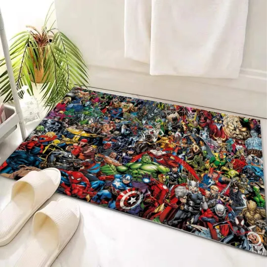 Discover Top! The Heroes Characters Print Door Mat Rug Carpet With Non-slip Backing