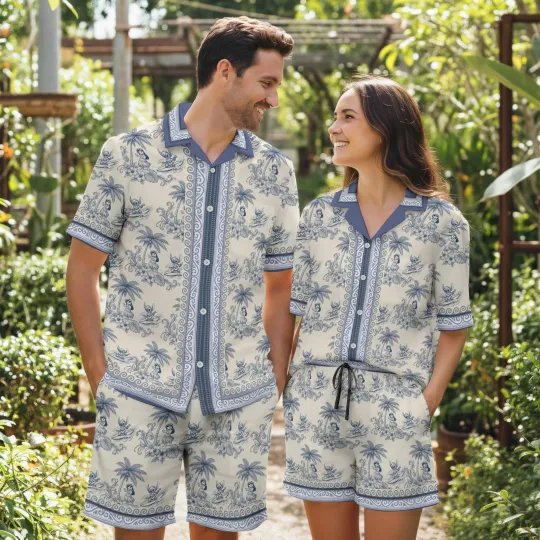 Discover Vintage Tropical Hawaiian Shirt Couples Matching Resort Set