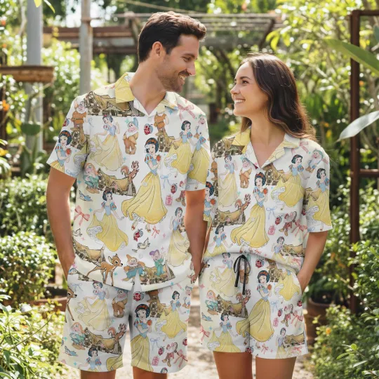 Discover Fairytale Princess Hawaiian Shirt Couples Tropical Aloha Outfit