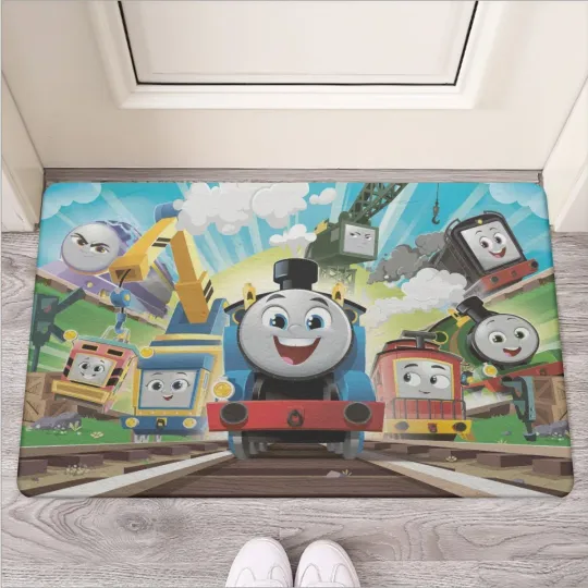 Discover Train & Friends Adventure Print Door Mat Made Of Rubber Sole & Non-Woven Fabric