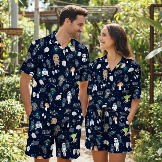 Discover Galaxy Space Hawaiian Shirt Couples Matching Aloha Outfit