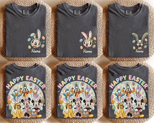 Discover Custom Disney Easter Shirt 2026 Mickey & Friends Bunny Ears Tee Disney Easter Disneyland Shirt Easter Gift Disney Family Matching Easter Tee