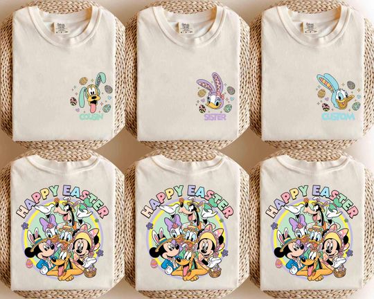 Discover Custom Disney Easter 2026 Shirt Mickey & Friends Bunny Ears Tee Disney Easter Disneyland Shirt Easter Gift Disney Family Matching Easter Tee