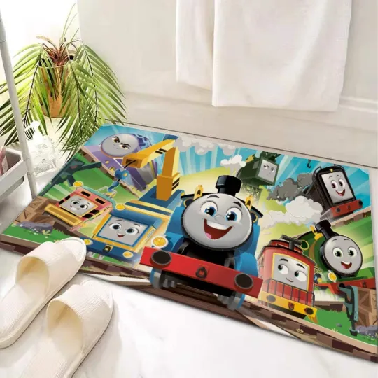 Discover Top! Train & Friends Adventure Print Door Mat Rug Carpet With Non-slip Backing