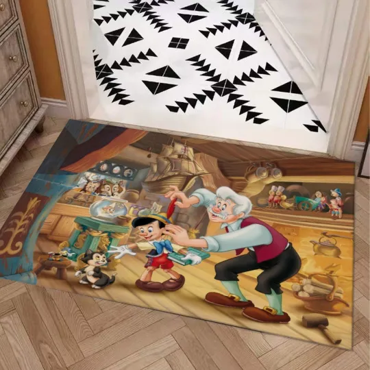 Discover Top! Disney Classic Pinocchio Print Door Mat Rug Carpet With Non-slip Backing