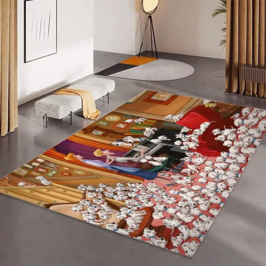 Discover 101 Dalmatians Roger Print Foldable Rectangular Floor Mat Rugs Anti-Skid Carpet