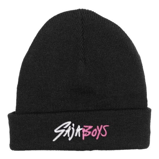 Discover Saja Boys from K-Pop Embroidered Black Beanie Hat