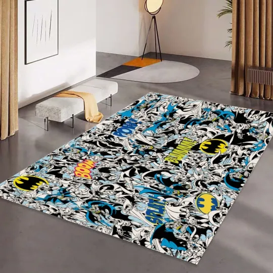 Discover Top! Batman DC Comics Print Foldable Rectangular Floor Mat Rugs Anti-Skid Carpet