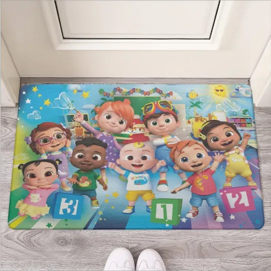 Discover Top! CoComelon Characters Print Door Mat Made Of Rubber Sole & Non-Woven Fabric