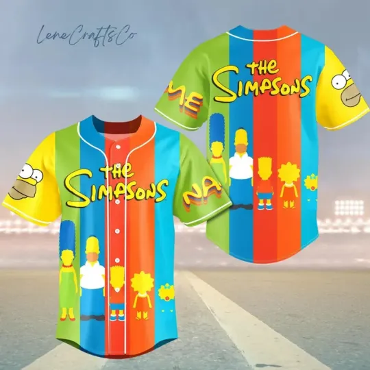 Custom The Simpsons Baseball Adult Baseball Jersey Shirt