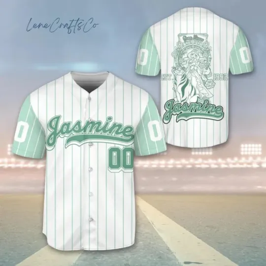 Custom Princess Jasmine Jersey, Disney Princess Adult Baseball Jersey Shirt