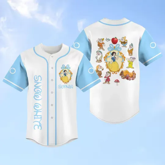 Discover Custom Disney Snow White Baseball Jersey, Snow White Adult Baseball Jersey Shirt