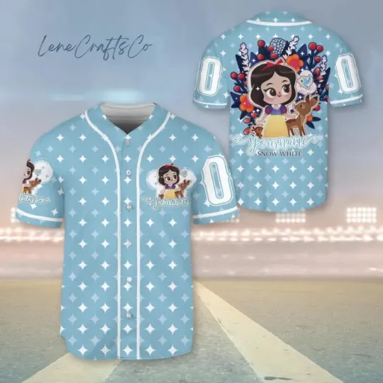 Discover Custom Disney Snow White Baseball Jersey, Disney Adult Baseball Jersey Shirt