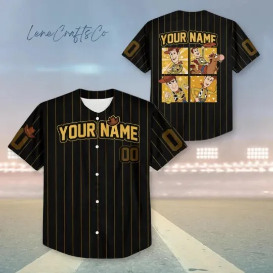Discover Custom Toy Story Woody Baseball Jersey, Disney Pixar Adult Baseball Jersey Shirt