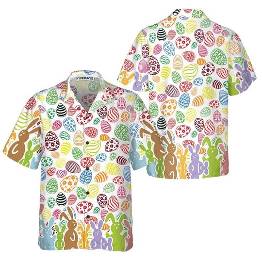 Discover Easter Egg Hawaiian Shirt, Colorful Easter Shirt, Bunny Easter Shirt, Easter Holiday Shirt, Spring Easter Outfit, Funny Easter Gift