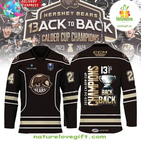 Discover Personalized Hershey Bears 2025 Calder Cup Champions Men's Hockey Jersey