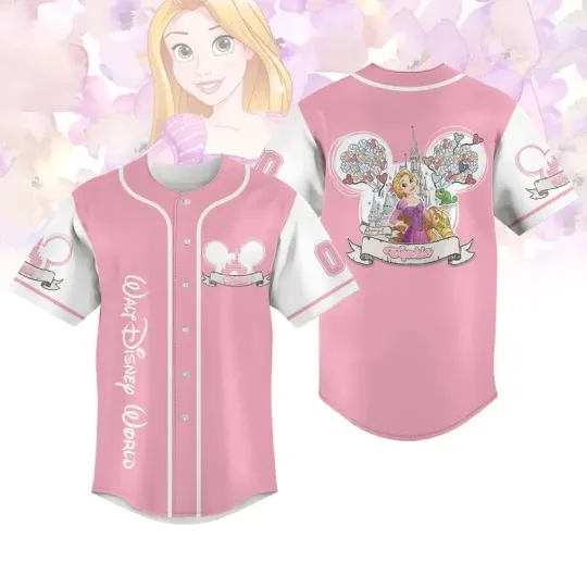 Custom Disney Tangled Rapunzel Adult Baseball Jersey Shirt