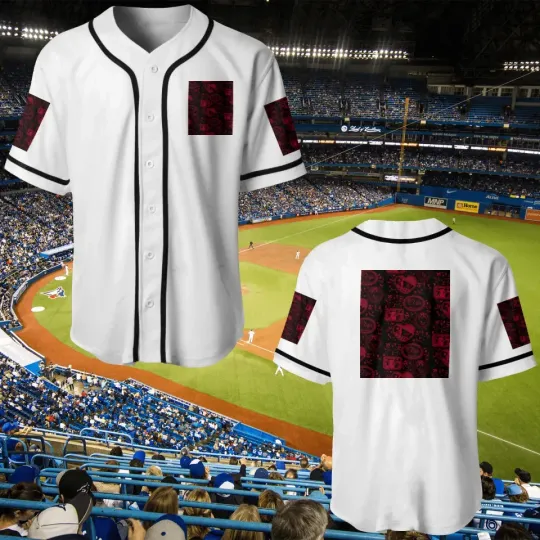 Discover Black And Red Nana Manga J Fashion Egl Pattern Print Adult Baseball Jersey Shirt
